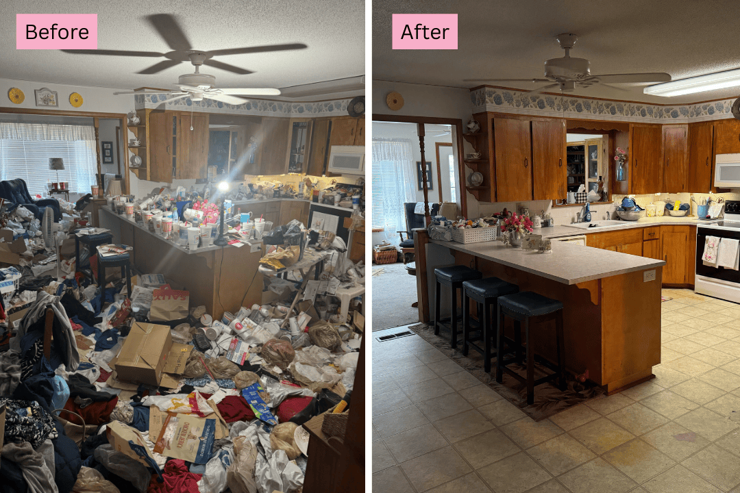 before and after kitchen clean